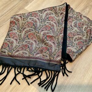 Paisley Patterned Silk and Cashmere Scarf